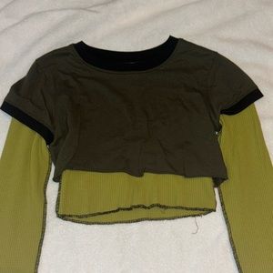Urban Outfitters BDG Two-Toned Green Longsleeve